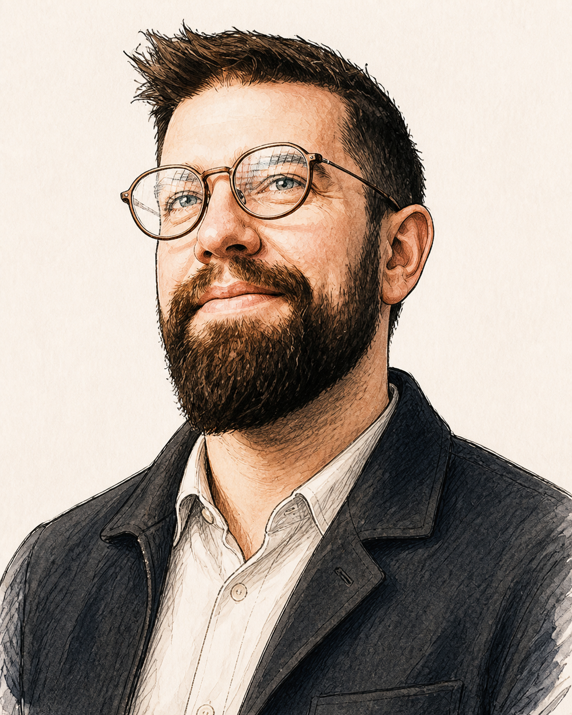 Illustrert portrett av Thomas Moen, arrangør og speaker på Netthandelskonferansen 2026
