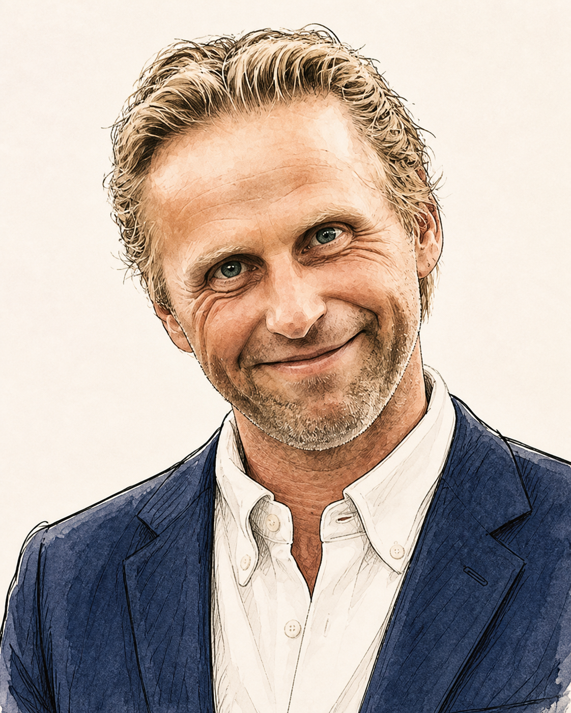 Illustrert portrett av Theodor Tollefsen fra Db
